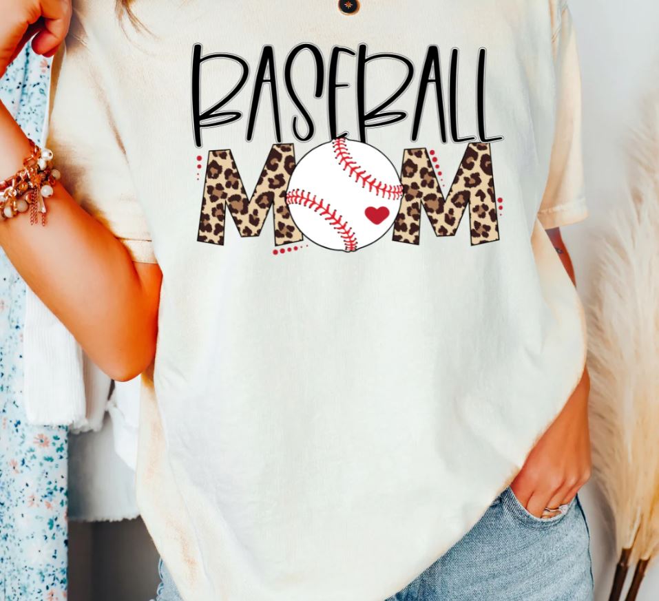 Baseball Mom Leopard Tee